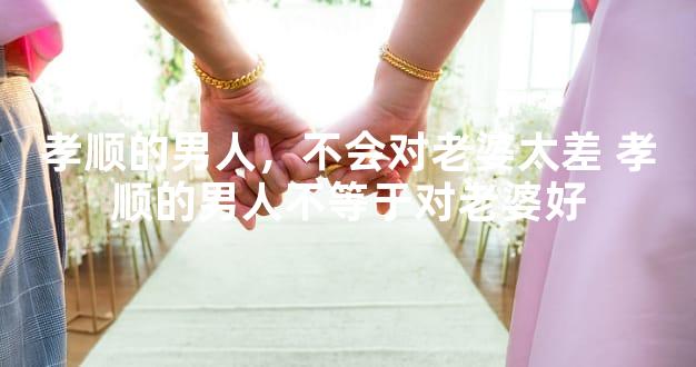 孝顺的男人，不会对老婆太差 孝顺的男人不等于对老